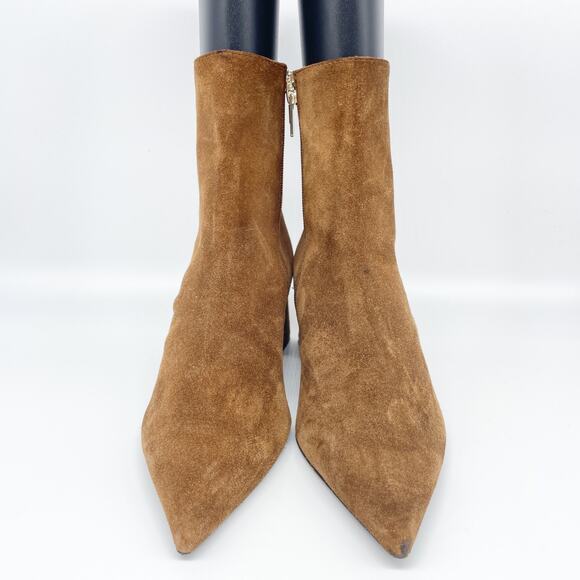 AGL Women's Mimma Brown Suede Pointed Toe Block Heel Ankle Boots EU 37 US 7 - Picture 2 of 15